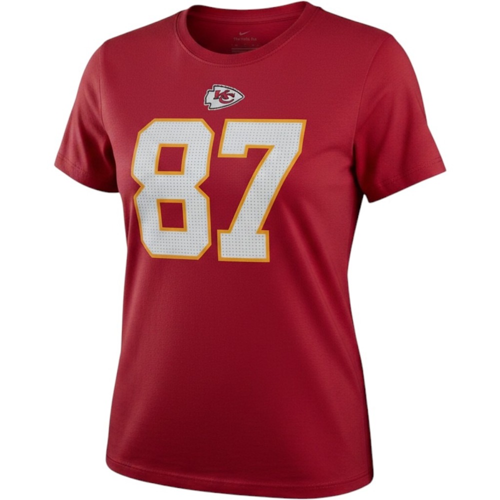 Nike Travis Kelce #87 Kansas City Chiefs Women's Large Red Player T Shirt NWT